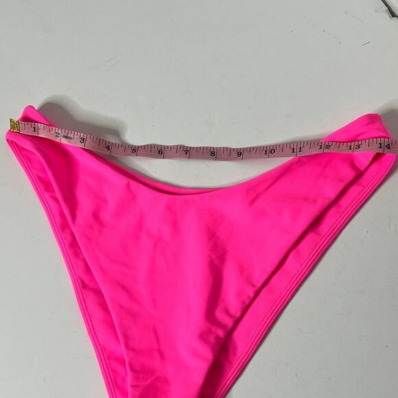 Lovers + Friends Hot Pink Wrap Bikini Set Halter Top Small High Bottoms Medium - Picture 5 of 12